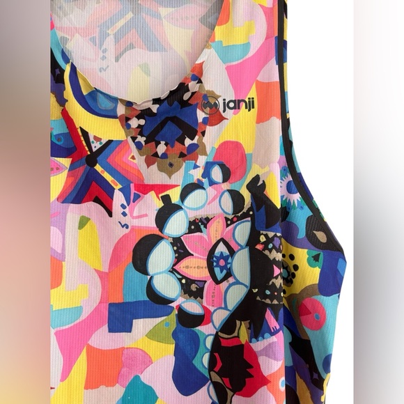 Janji Men’s Pinnacle Ultra Singlet Running Tank Top - Flower Trippy -Size Medium - Picture 9 of 12